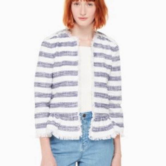 Kate Spade blue and white striped jacket